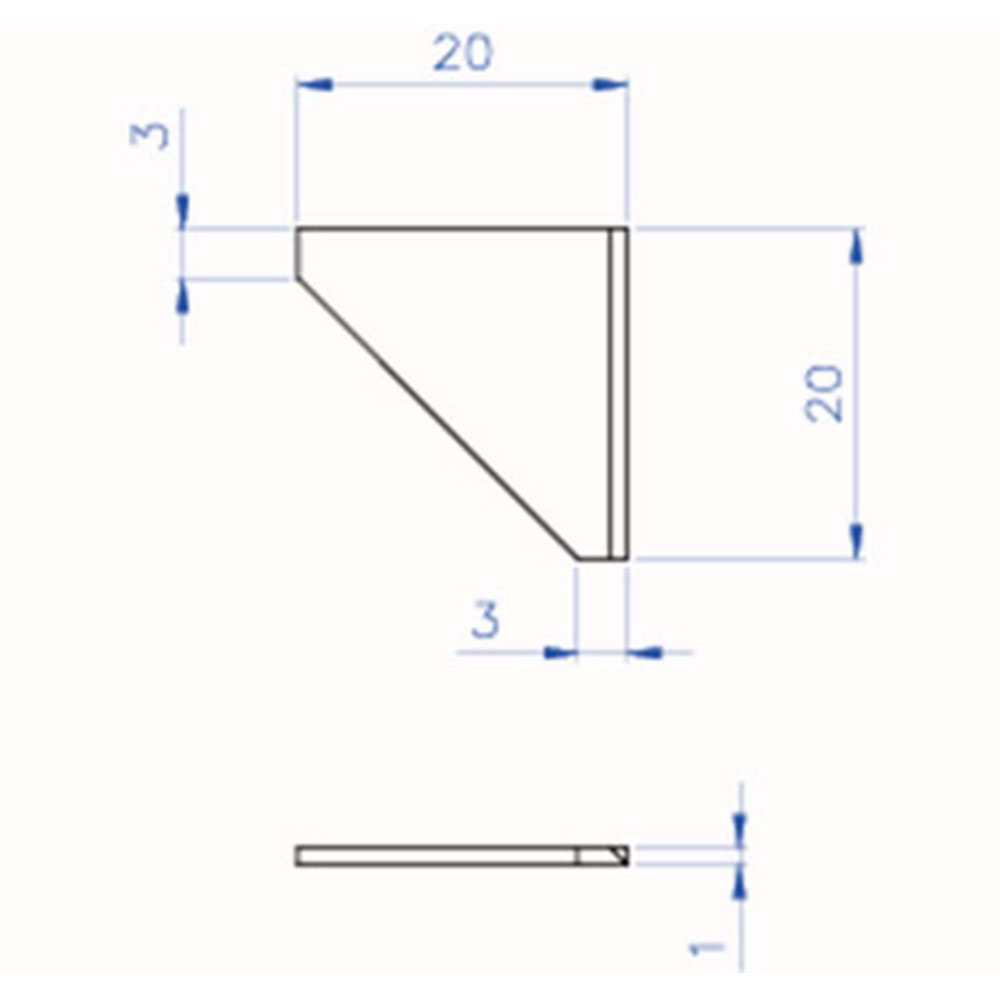 Outline Dimensions Drawing of cutt-processed MICRO CHROVIT